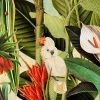 Botanisch behang of canvas met bananenblad en tropische vogels.